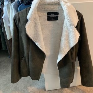 Faux suede  fur jacket